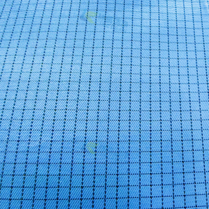 Tela antiestática ESD Blue Grid de 25 mm para uniforme de sala limpia