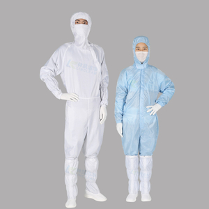 Uniforme antiestático del ESD del laboratorio de la ropa de trabajo protectora del recinto limpio antiestático del poliéster 